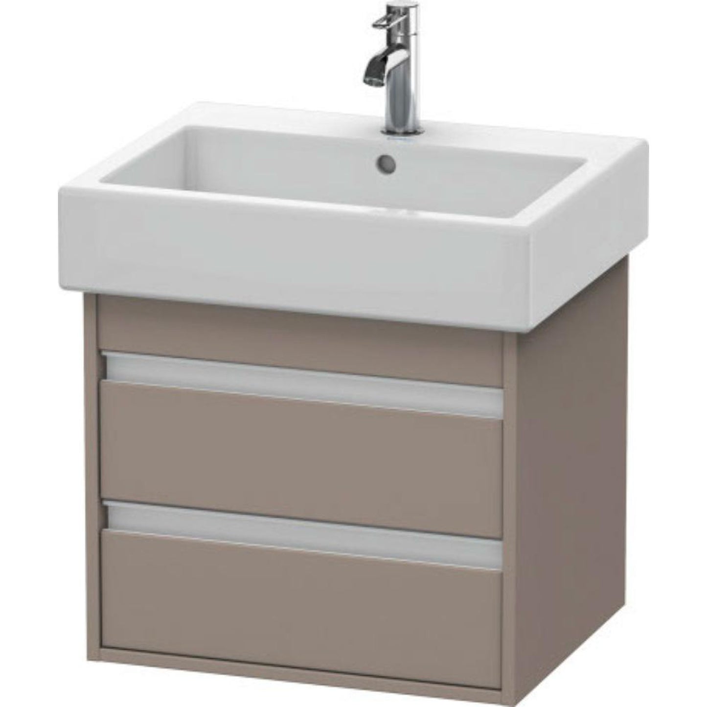 Duravit Ketho 22" x 19" x 17" Two Drawer Wall-Mount Vanity Unit in Basalt Matt (KT663604343)