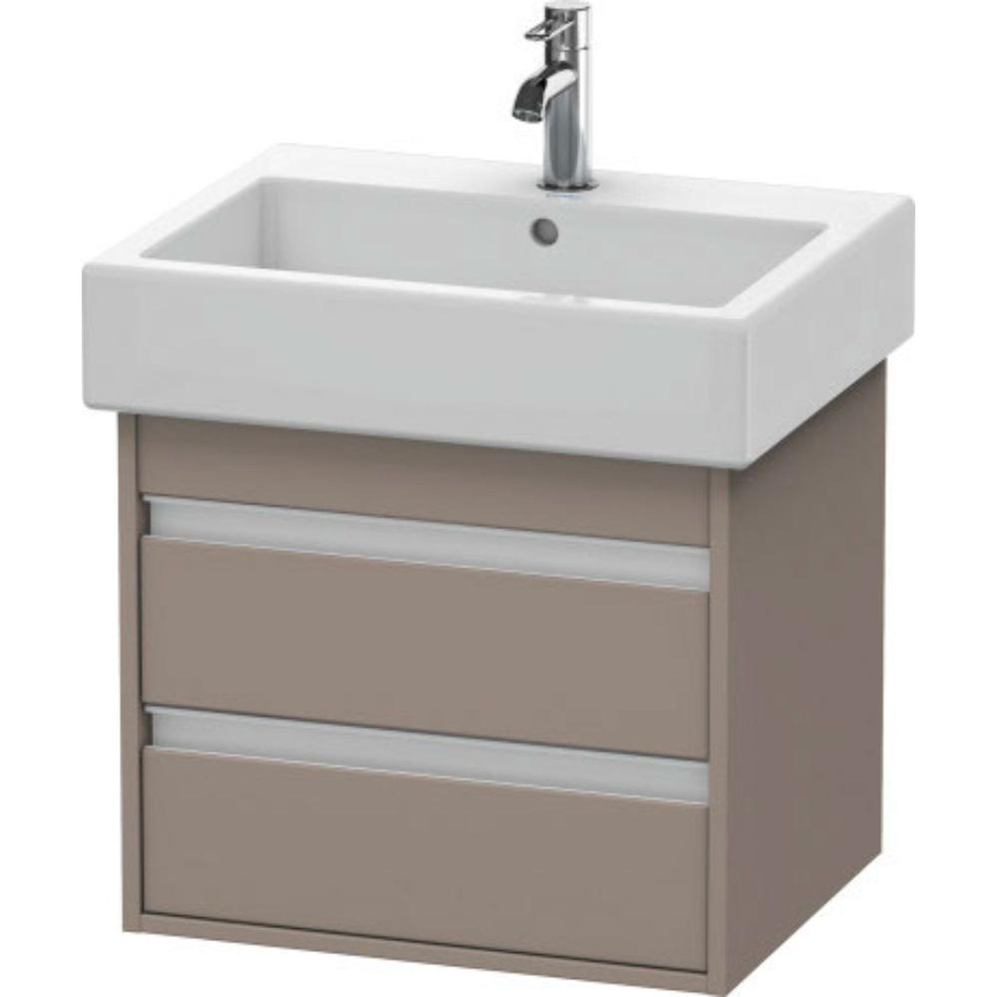 Duravit Ketho 22" x 19" x 17" Two Drawer Wall-Mount Vanity Unit in Basalt Matt (KT663604343)