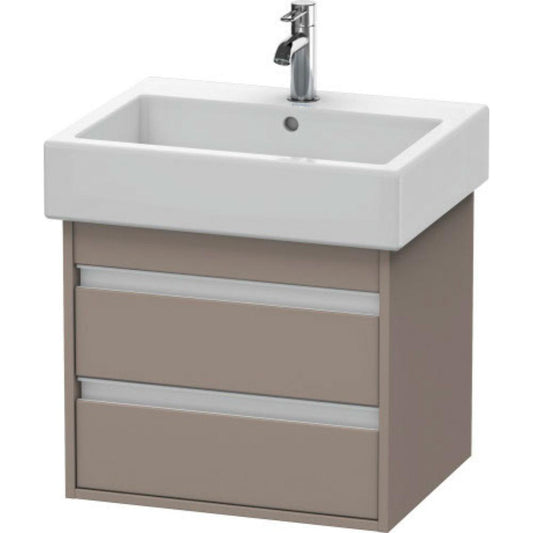 Duravit Ketho 22" x 19" x 17" Two Drawer Wall-Mount Vanity Unit in Basalt Matt (KT663604343)