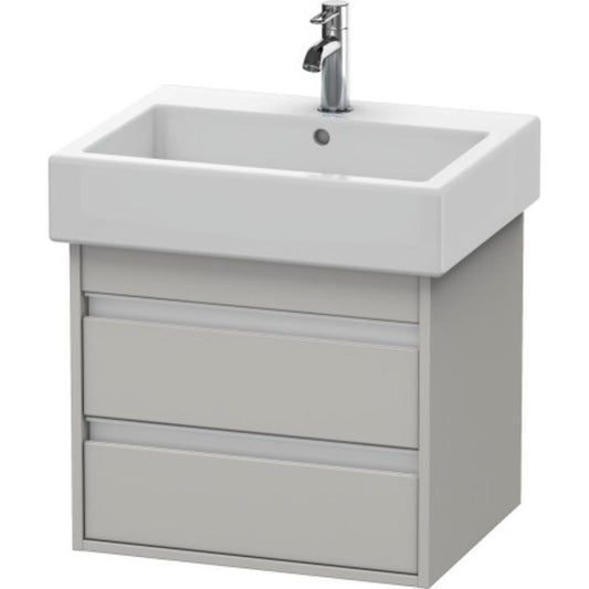 Duravit Ketho 22" x 19" x 17" Two Drawer Wall-Mount Vanity Unit in Concrete Grey Matt (KT663600707)