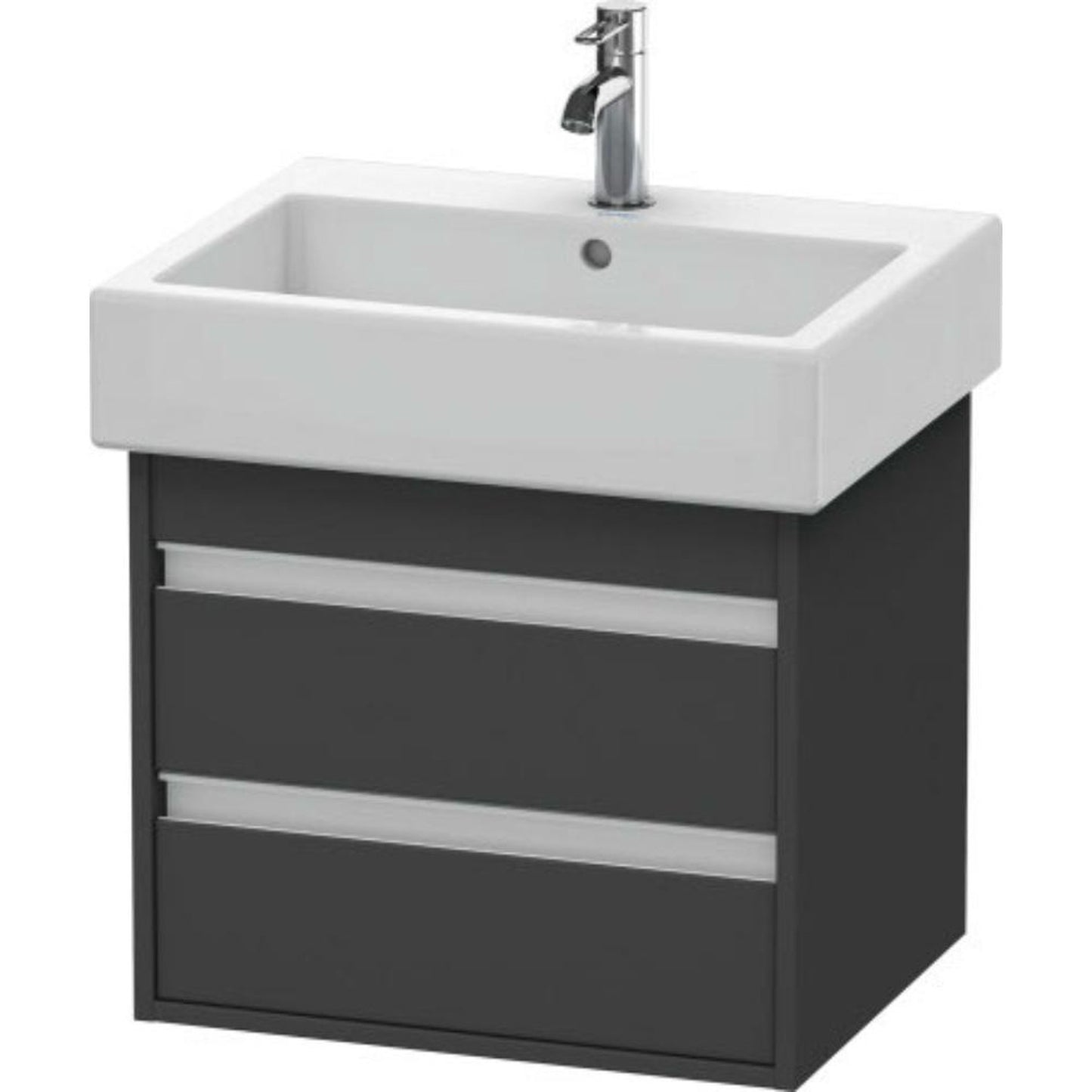 Duravit Ketho 22" x 19" x 17" Two Drawer Wall-Mount Vanity Unit in Graphite Matt (KT663604949)