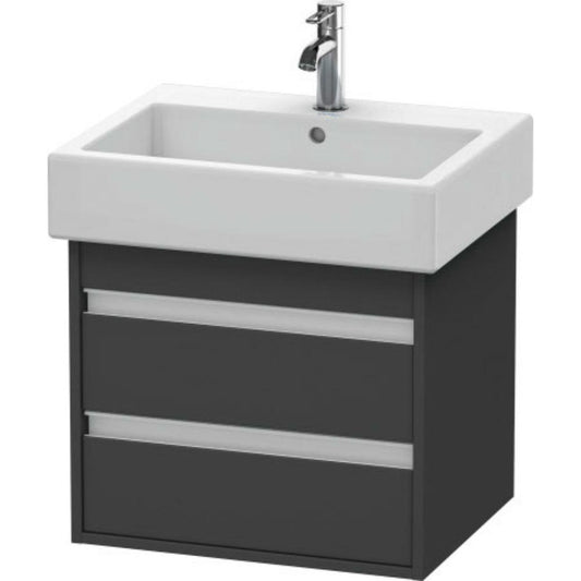 Duravit Ketho 22" x 19" x 17" Two Drawer Wall-Mount Vanity Unit in Graphite Matt (KT663604949)