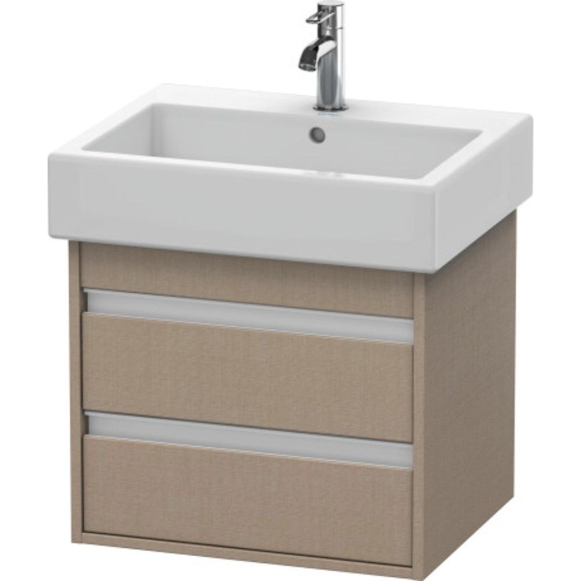 Duravit Ketho 22" x 19" x 17" Two Drawer Wall-Mount Vanity Unit in Linen (KT663607575)