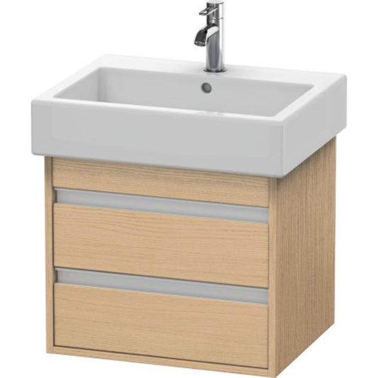 Duravit Ketho 22" x 19" x 17" Two Drawer Wall-Mount Vanity Unit in Natural Oak (KT663603030)