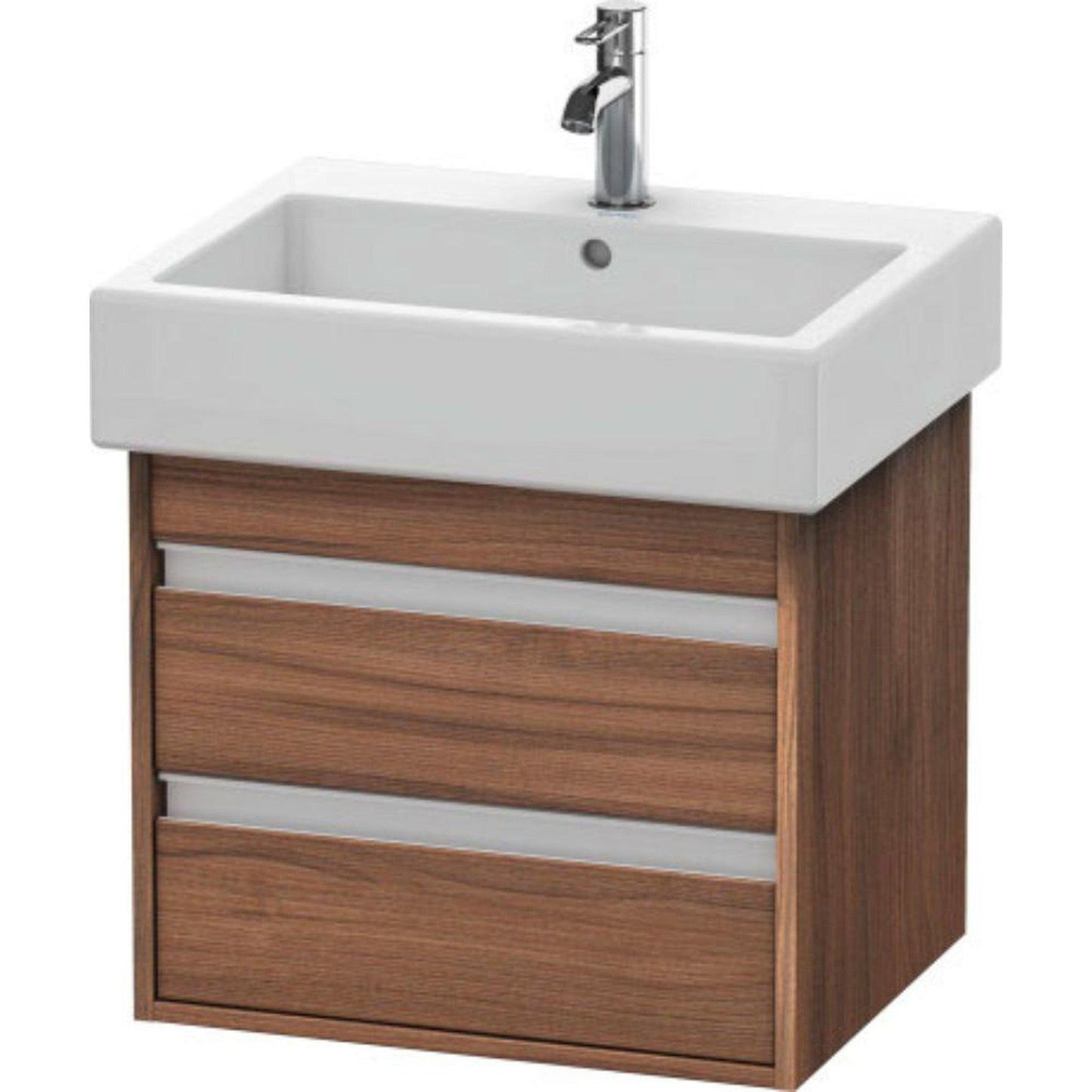 Duravit Ketho 22" x 19" x 17" Two Drawer Wall-Mount Vanity Unit in Natural Walnut (KT663607979)