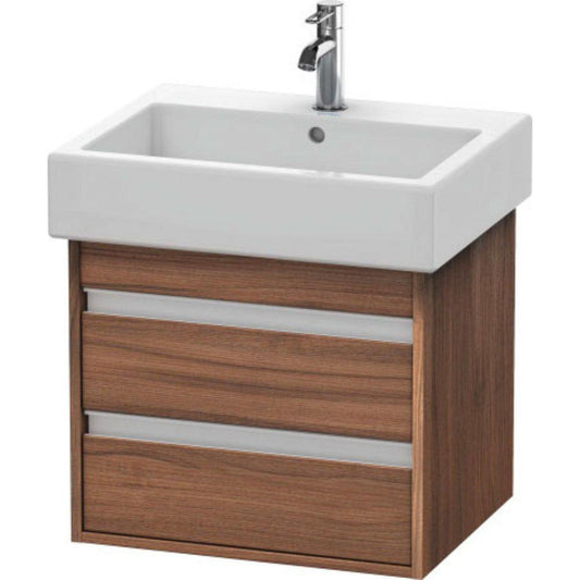 Duravit Ketho 22" x 19" x 17" Two Drawer Wall-Mount Vanity Unit in Natural Walnut (KT663607979)