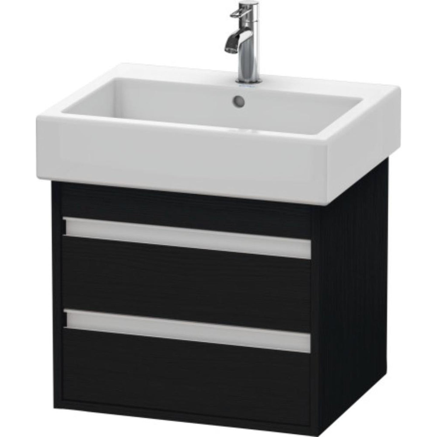 Duravit Ketho 22" x 19" x 17" Two Drawer Wall-Mount Vanity Unit in Oak Black (KT663601616)