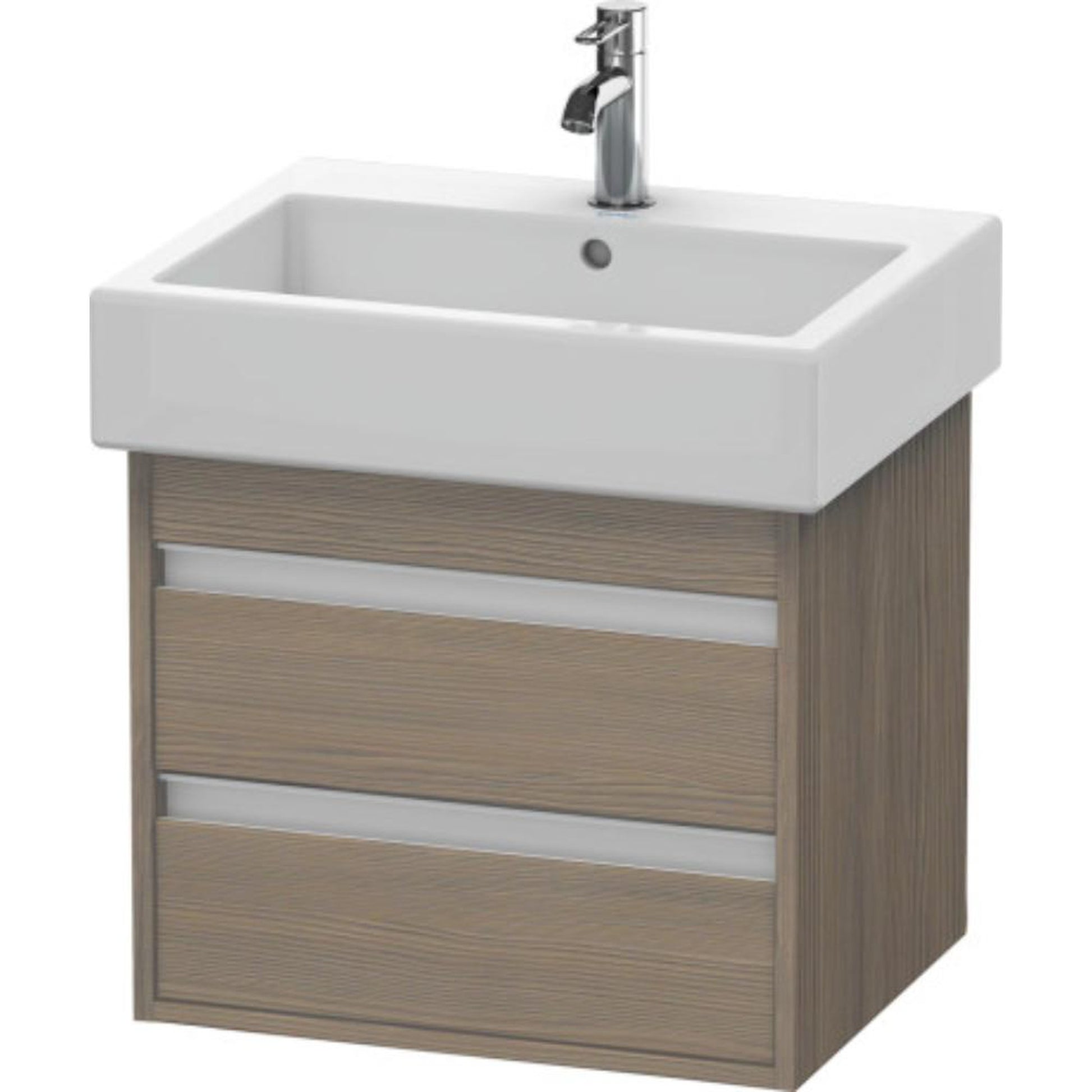 Duravit Ketho 22" x 19" x 17" Two Drawer Wall-Mount Vanity Unit in Oak Terra (KT663603535)