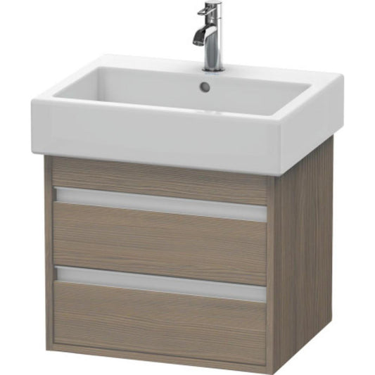 Duravit Ketho 22" x 19" x 17" Two Drawer Wall-Mount Vanity Unit in Oak Terra (KT663603535)