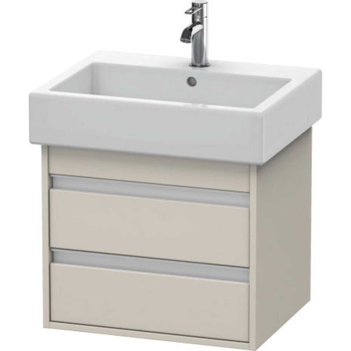 Duravit Ketho 22" x 19" x 17" Two Drawer Wall-Mount Vanity Unit in Taupe Matt (KT663609191)