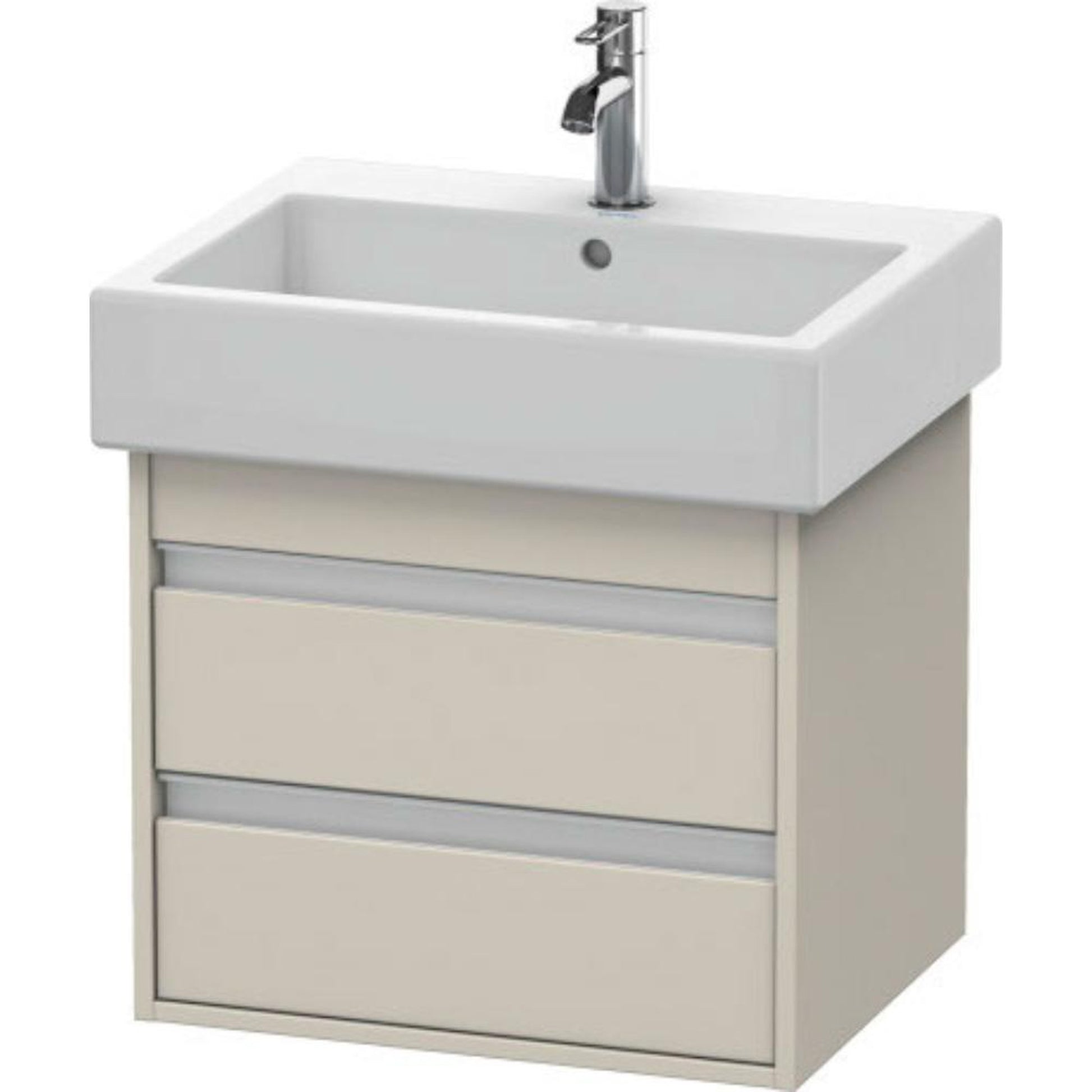 Duravit Ketho 22" x 19" x 17" Two Drawer Wall-Mount Vanity Unit in Taupe Matt (KT663609191)