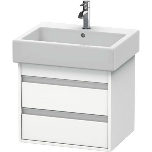 Duravit Ketho 22" x 19" x 17" Two Drawer Wall-Mount Vanity Unit in White Matt (KT663601818)