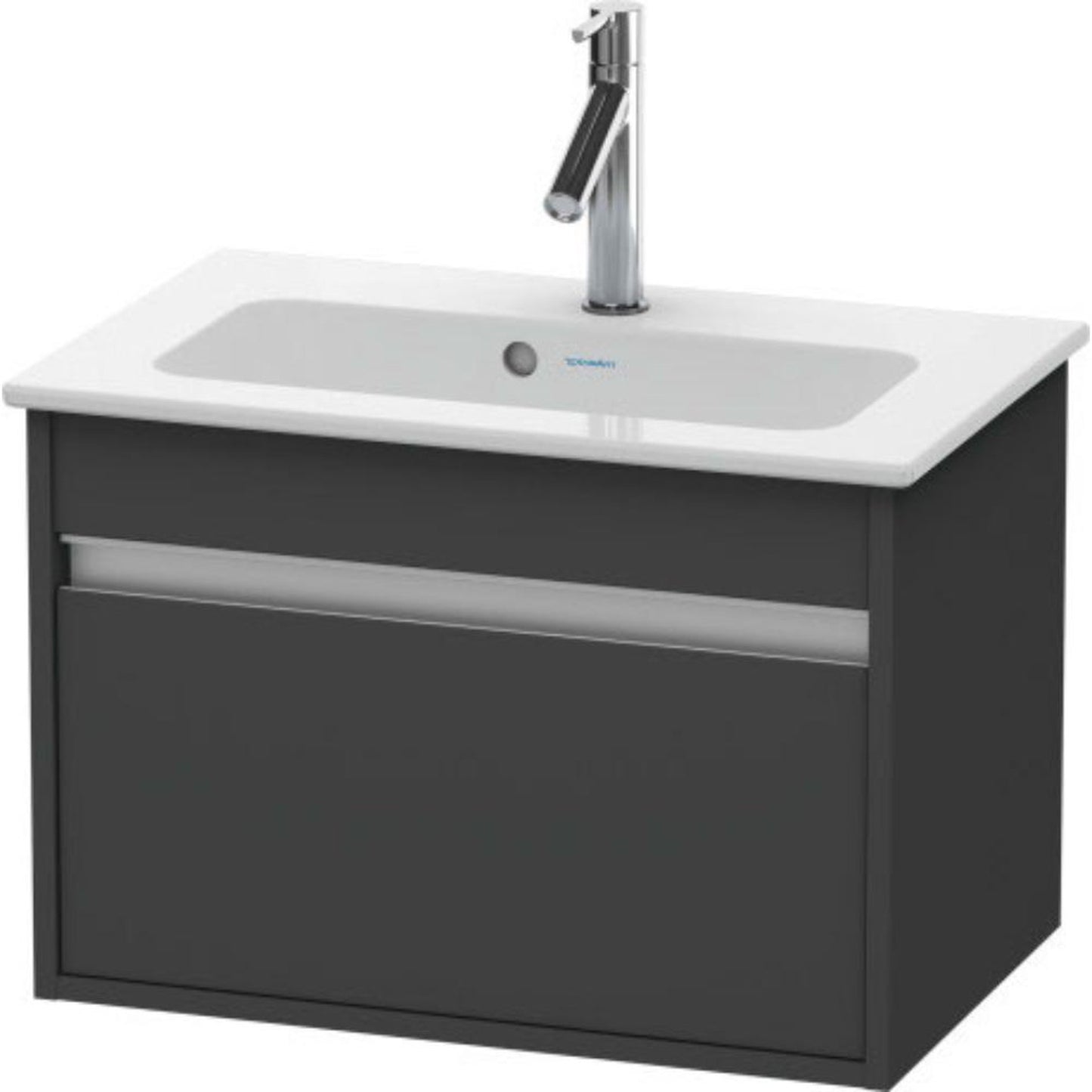Duravit Ketho 24" x 16" x 15" One Drawer Wall-Mount Vanity Unit in Graphite Matt