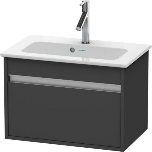Duravit Ketho 24" x 16" x 15" One Drawer Wall-Mount Vanity Unit in Graphite Matt
