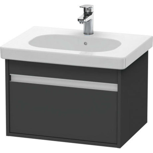 Duravit Ketho 24" x 16" x 18" One Drawer Wall-Mount Vanity Unit in Graphite Matt