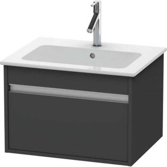 Duravit Ketho 24" x 16" x 19" One Drawer Wall-Mount Vanity Unit in Graphite Matt