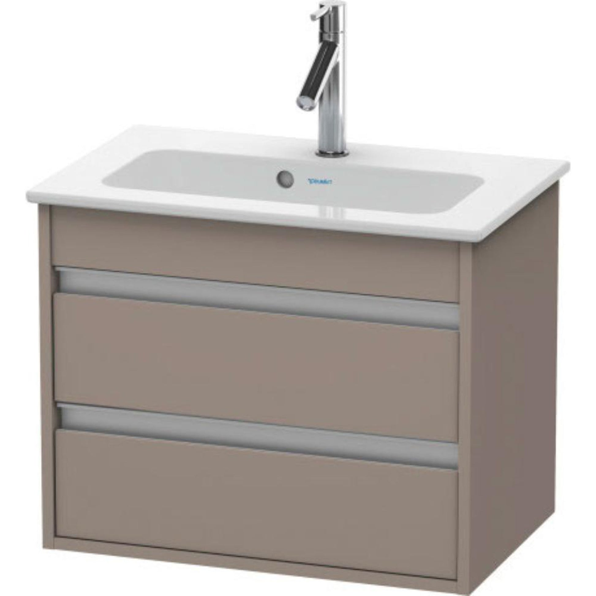 Duravit Ketho 24" x 19" x 15" Two Drawer Wall-Mount Vanity Unit in Basalt Matt