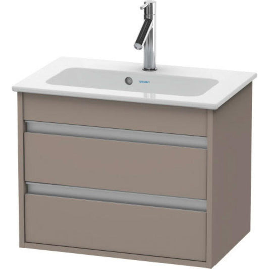 Duravit Ketho 24" x 19" x 15" Two Drawer Wall-Mount Vanity Unit in Basalt Matt