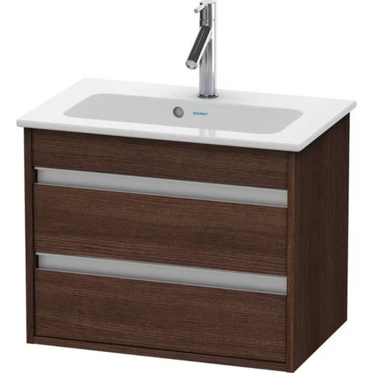 Duravit Ketho 24" x 19" x 15" Two Drawer Wall-Mount Vanity Unit in Chestnut Dark