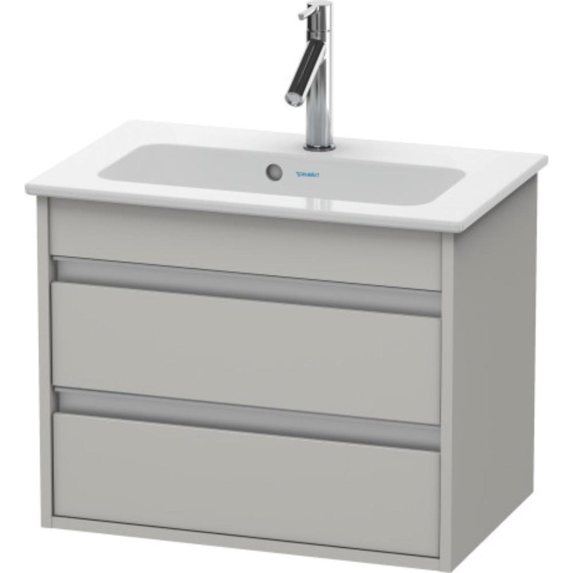 Duravit Ketho 24" x 19" x 15" Two Drawer Wall-Mount Vanity Unit in Concrete Grey Matt