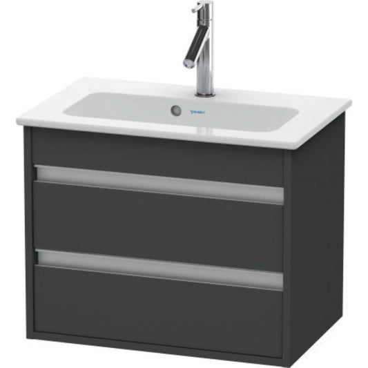 Duravit Ketho 24" x 19" x 15" Two Drawer Wall-Mount Vanity Unit in Graphite Matt