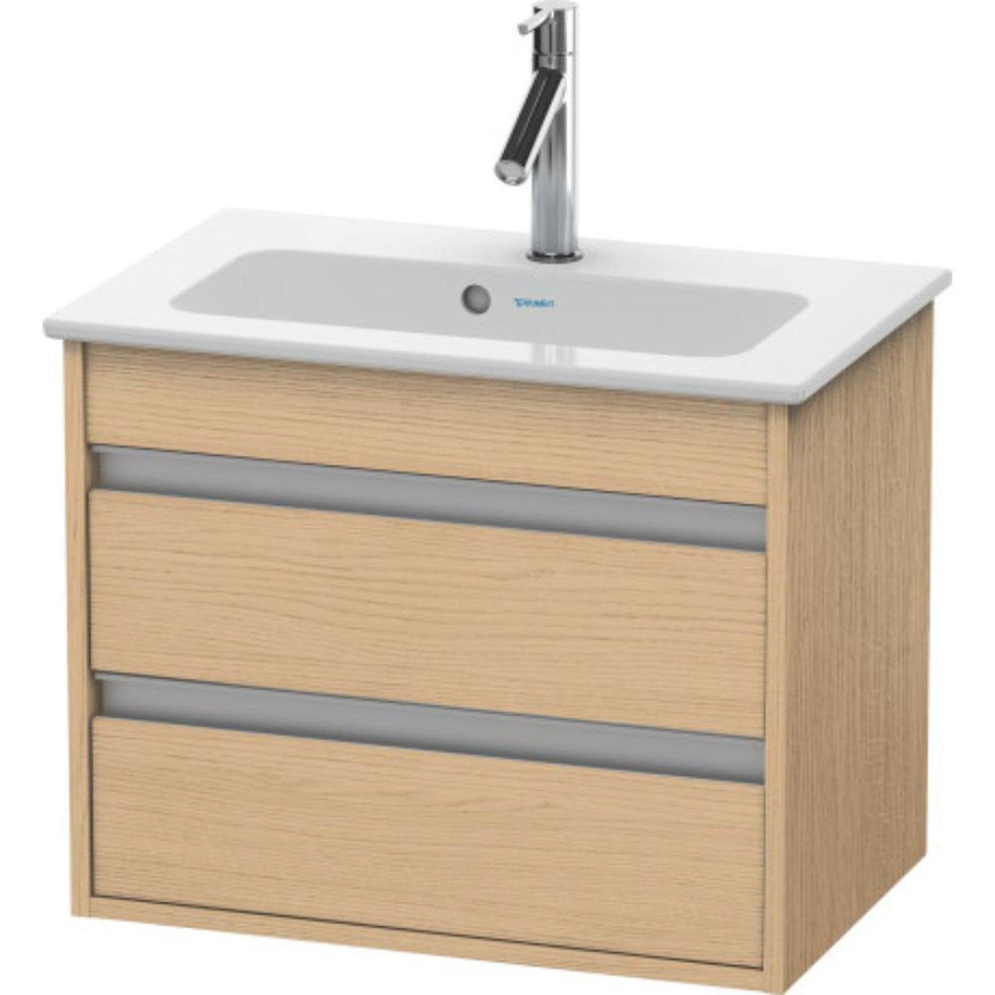 Duravit Ketho 24" x 19" x 15" Two Drawer Wall-Mount Vanity Unit in Natural Oak