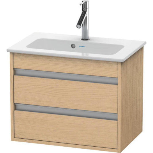 Duravit Ketho 24" x 19" x 15" Two Drawer Wall-Mount Vanity Unit in Natural Oak