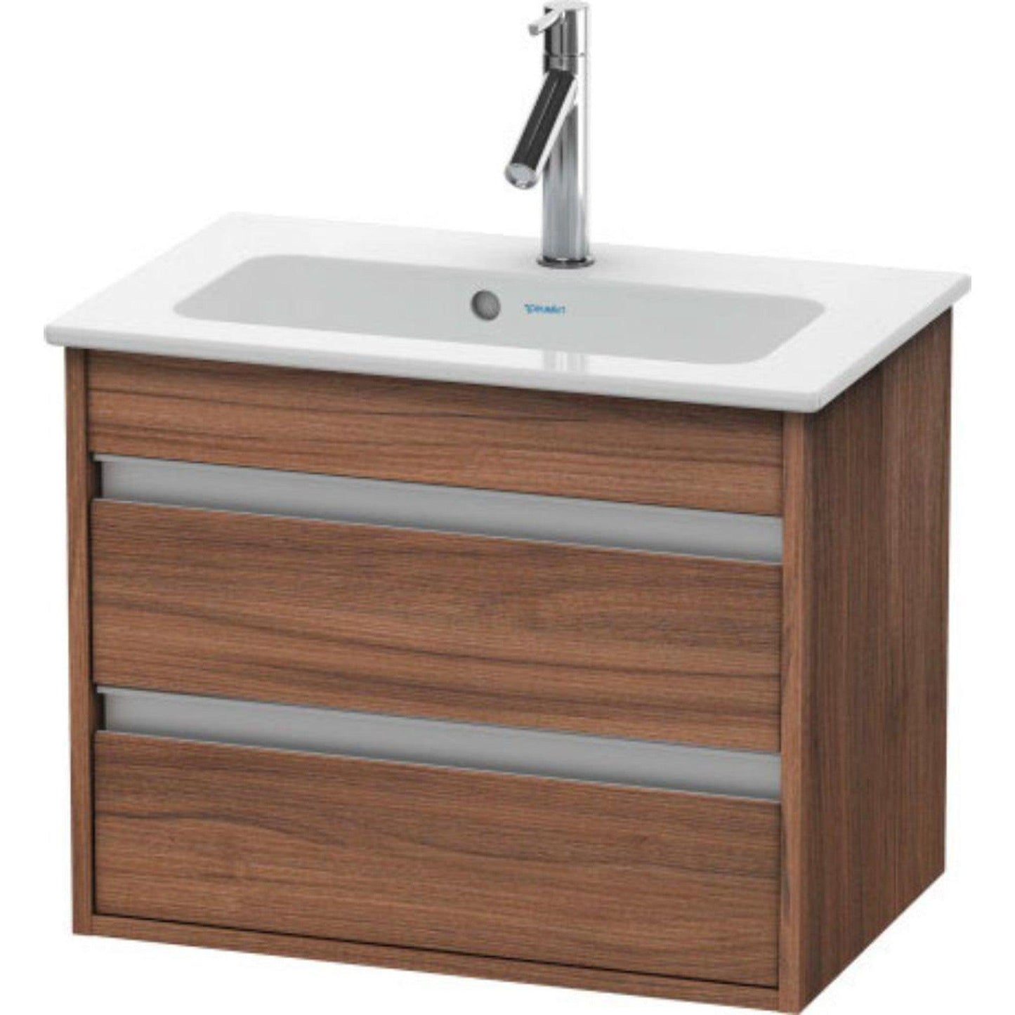 Duravit Ketho 24" x 19" x 15" Two Drawer Wall-Mount Vanity Unit in Natural Walnut