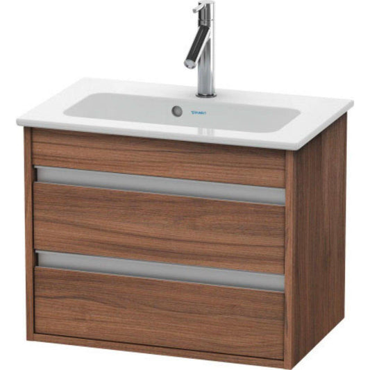 Duravit Ketho 24" x 19" x 15" Two Drawer Wall-Mount Vanity Unit in Natural Walnut