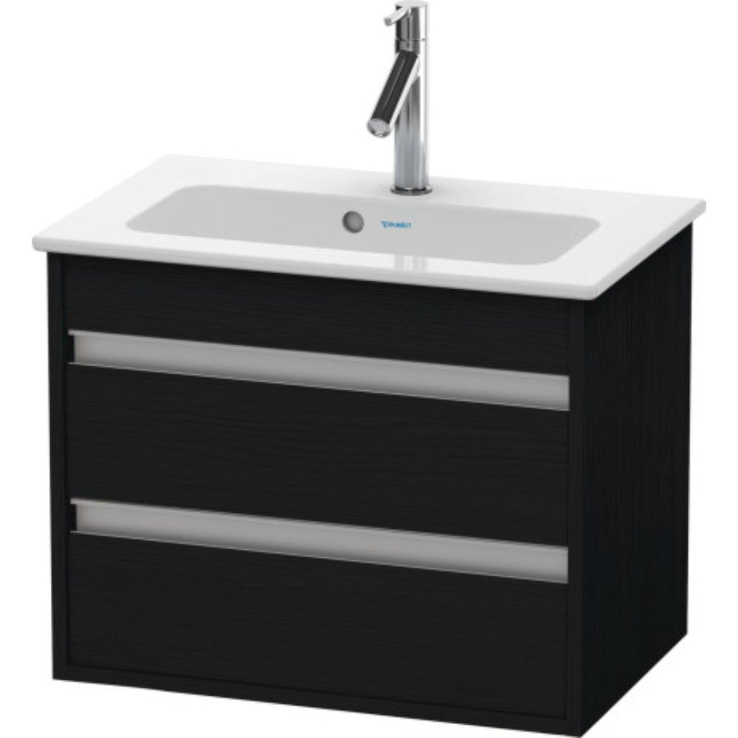 Duravit Ketho 24" x 19" x 15" Two Drawer Wall-Mount Vanity Unit in Oak Black
