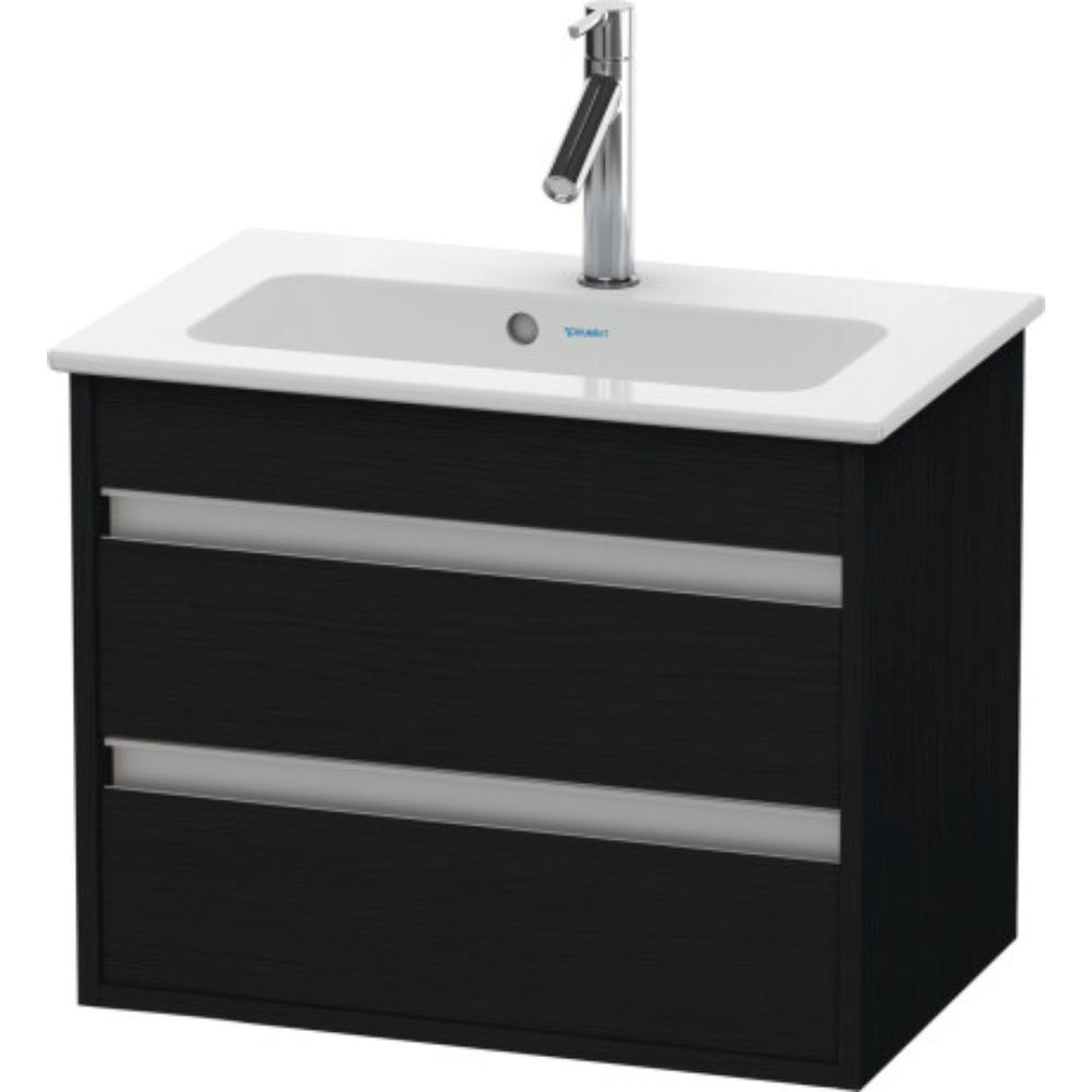 Duravit Ketho 24" x 19" x 15" Two Drawer Wall-Mount Vanity Unit in Oak Black