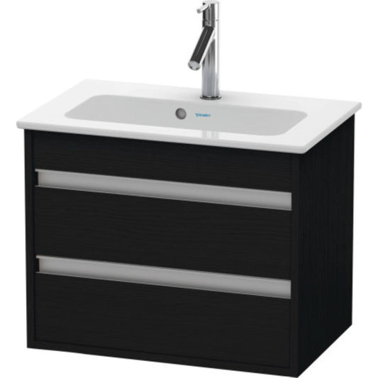 Duravit Ketho 24" x 19" x 15" Two Drawer Wall-Mount Vanity Unit in Oak Black