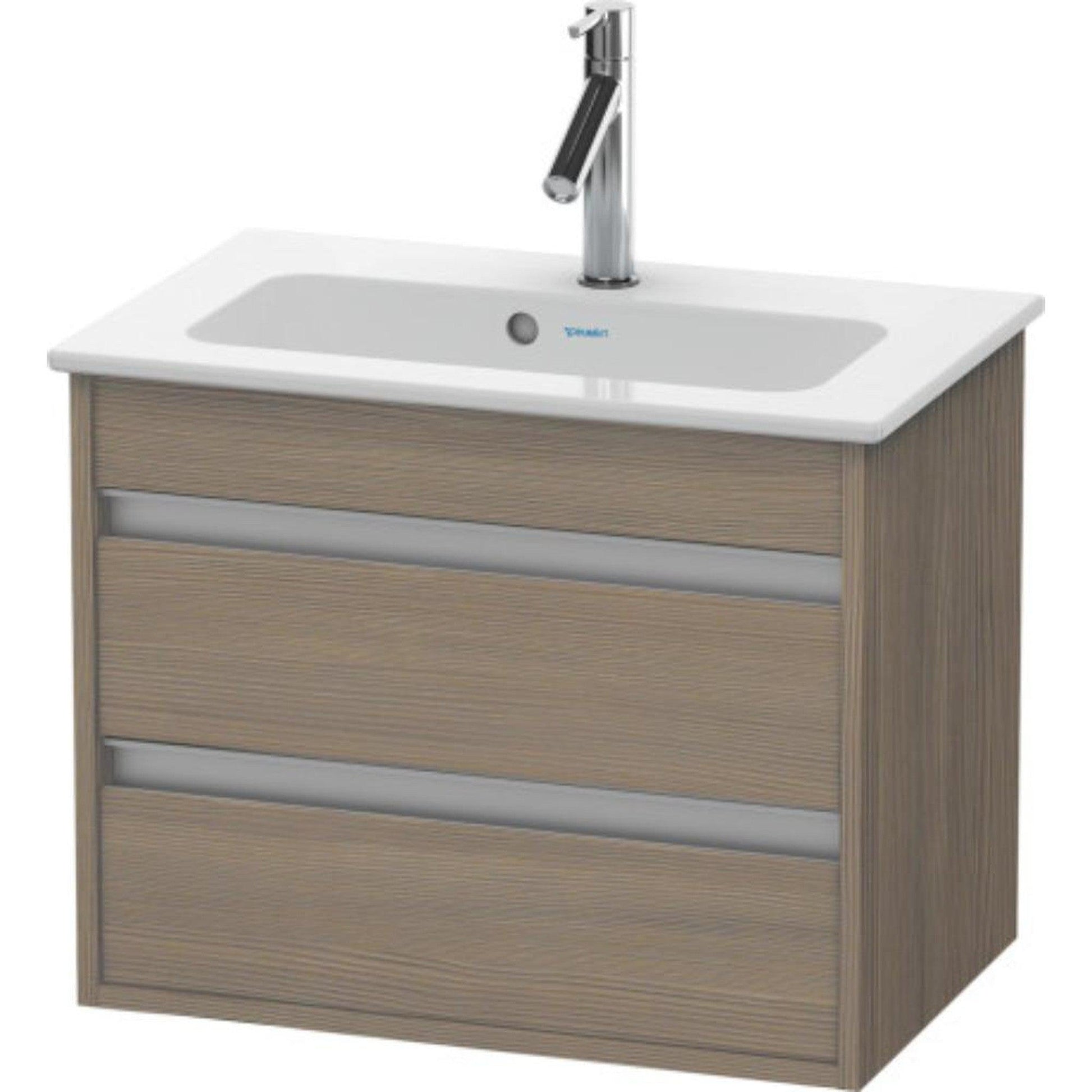 Duravit Ketho 24" x 19" x 15" Two Drawer Wall-Mount Vanity Unit in Oak Terra