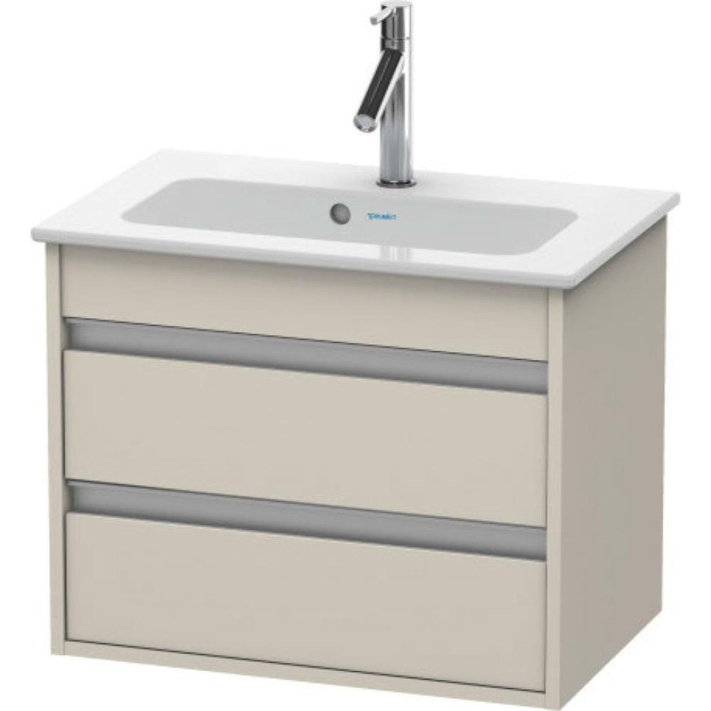 Duravit Ketho 24" x 19" x 15" Two Drawer Wall-Mount Vanity Unit in Taupe Matt