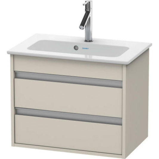 Duravit Ketho 24" x 19" x 15" Two Drawer Wall-Mount Vanity Unit in Taupe Matt