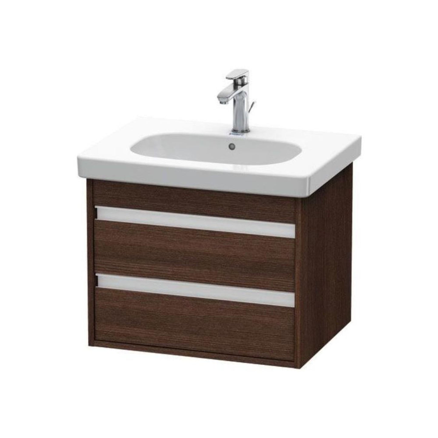 Duravit Ketho 24" x 19" x 18" Two Drawer Wall-Mount Vanity Unit in Chestnut Dark