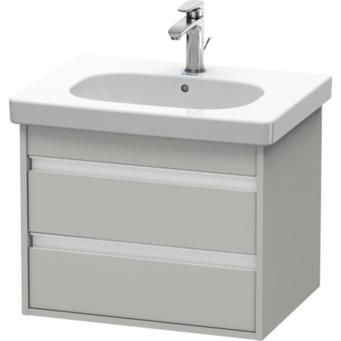 Duravit Ketho 24" x 19" x 18" Two Drawer Wall-Mount Vanity Unit in Concrete Grey Matt