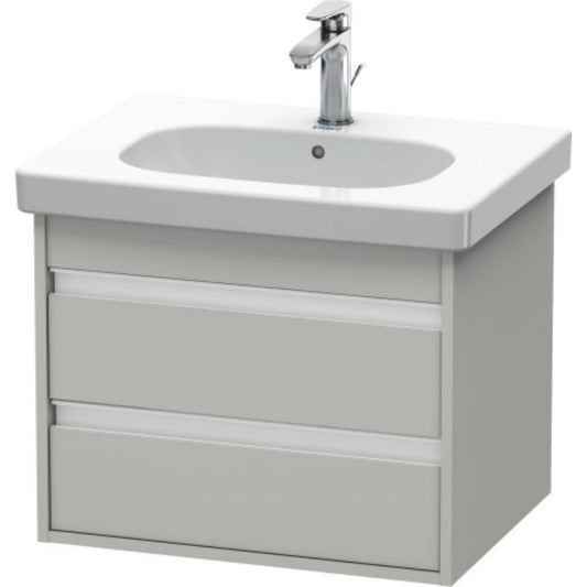 Duravit Ketho 24" x 19" x 18" Two Drawer Wall-Mount Vanity Unit in Concrete Grey Matt