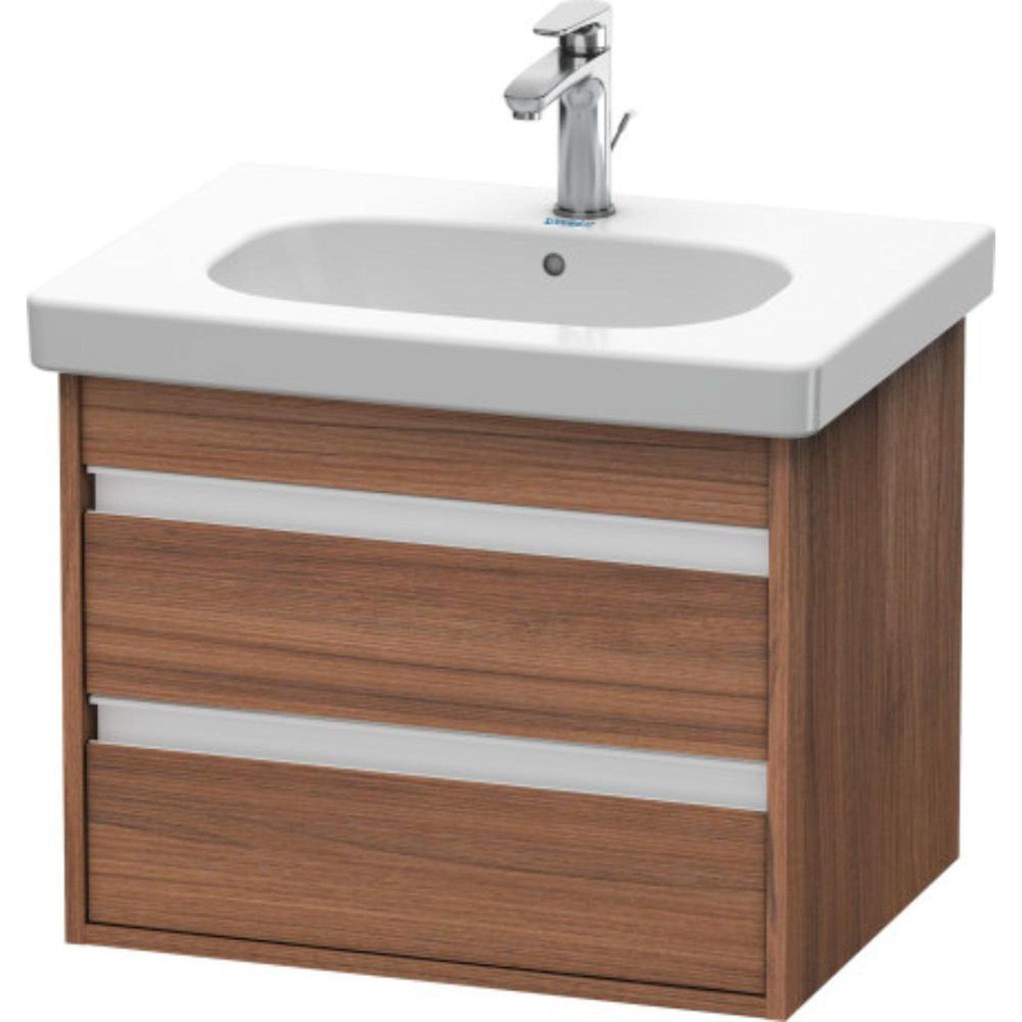 Duravit Ketho 24" x 19" x 18" Two Drawer Wall-Mount Vanity Unit in Natural Walnut