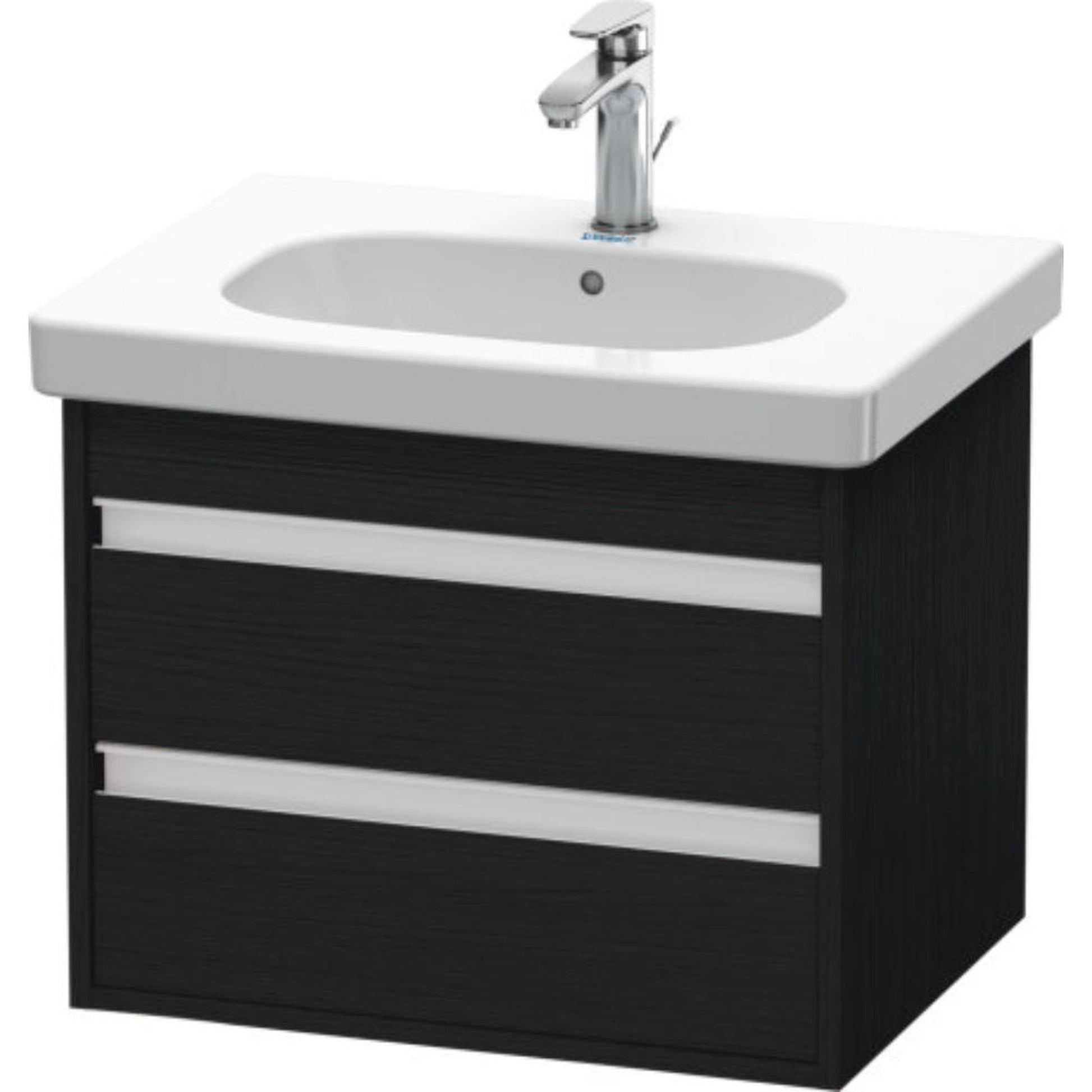 Duravit Ketho 24" x 19" x 18" Two Drawer Wall-Mount Vanity Unit in Oak Black