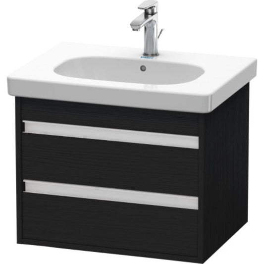 Duravit Ketho 24" x 19" x 18" Two Drawer Wall-Mount Vanity Unit in Oak Black