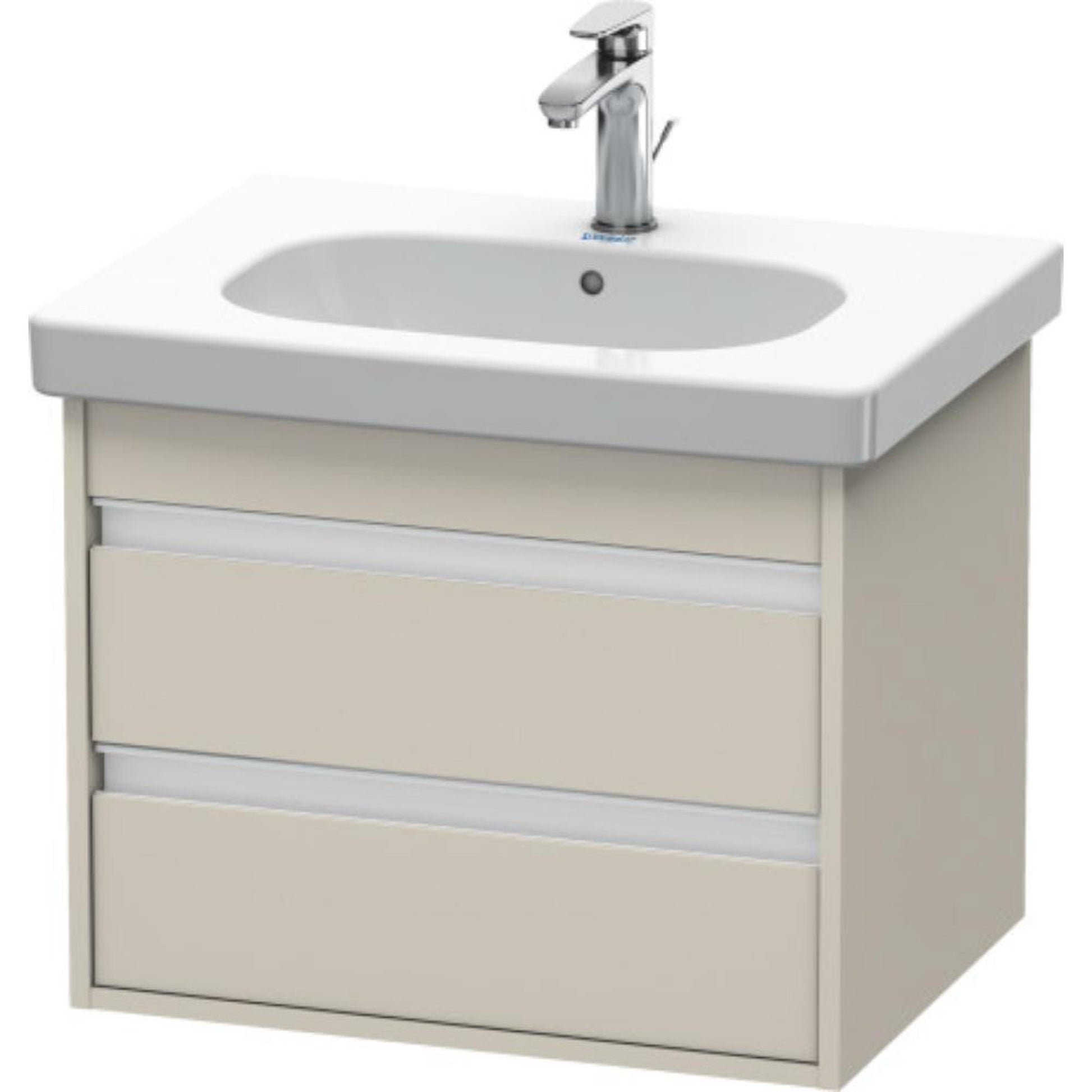 Duravit Ketho 24" x 19" x 18" Two Drawer Wall-Mount Vanity Unit in Taupe Matt