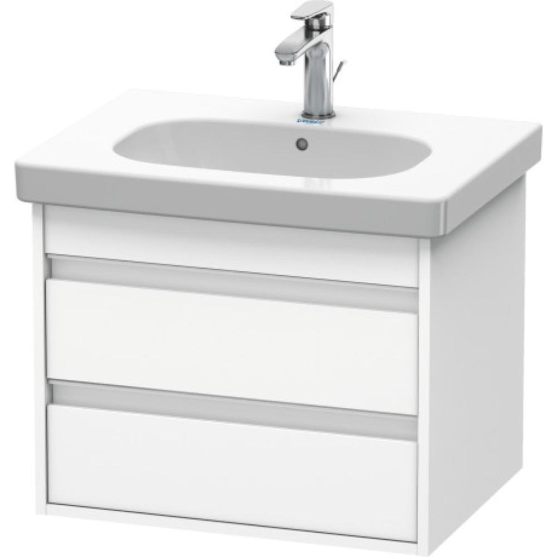 Duravit Ketho 24" x 19" x 18" Two Drawer Wall-Mount Vanity Unit in White Matt
