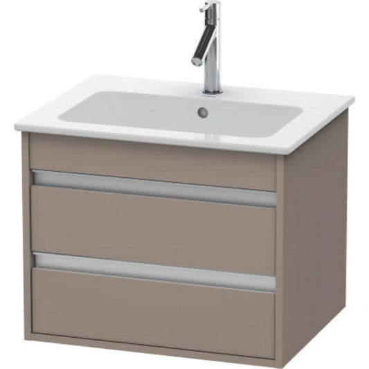 Duravit Ketho 24" x 19" x 19" Two Drawer Wall-Mount Vanity Unit in Basalt Matt