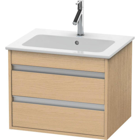 Duravit Ketho 24" x 19" x 19" Two Drawer Wall-Mount Vanity Unit in Natural Oak