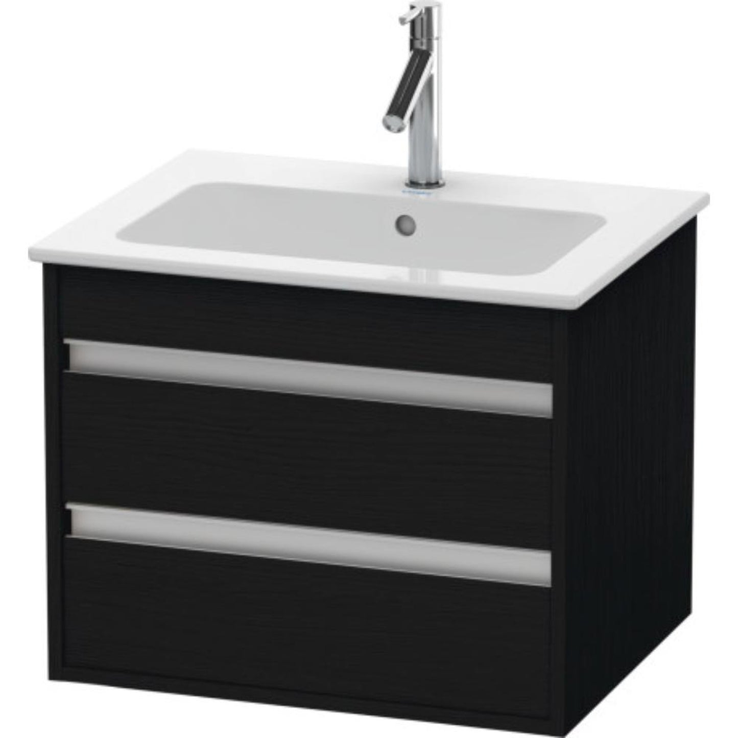 Duravit Ketho 24" x 19" x 19" Two Drawer Wall-Mount Vanity Unit in Oak Black