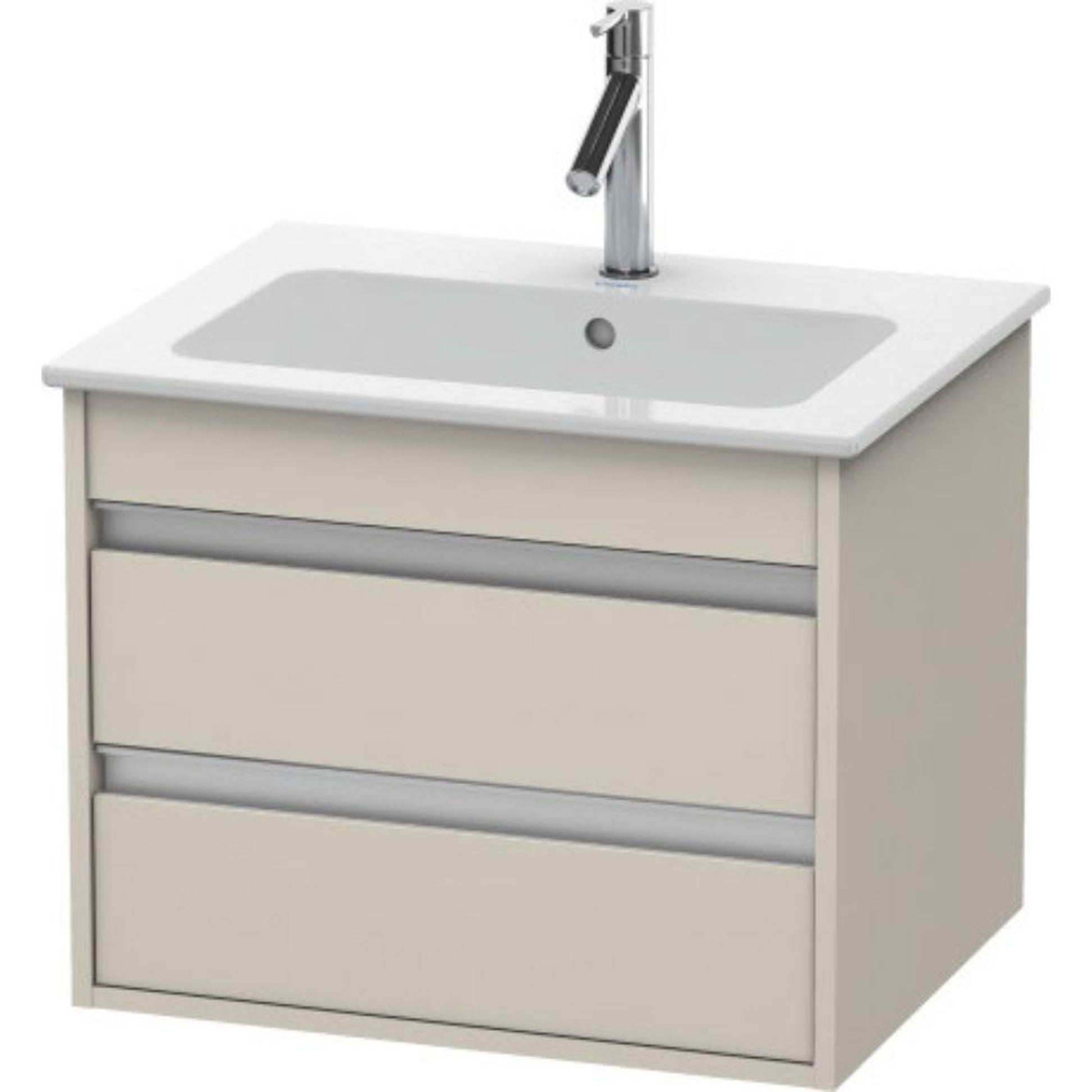 Duravit Ketho 24" x 19" x 19" Two Drawer Wall-Mount Vanity Unit in Taupe Matt