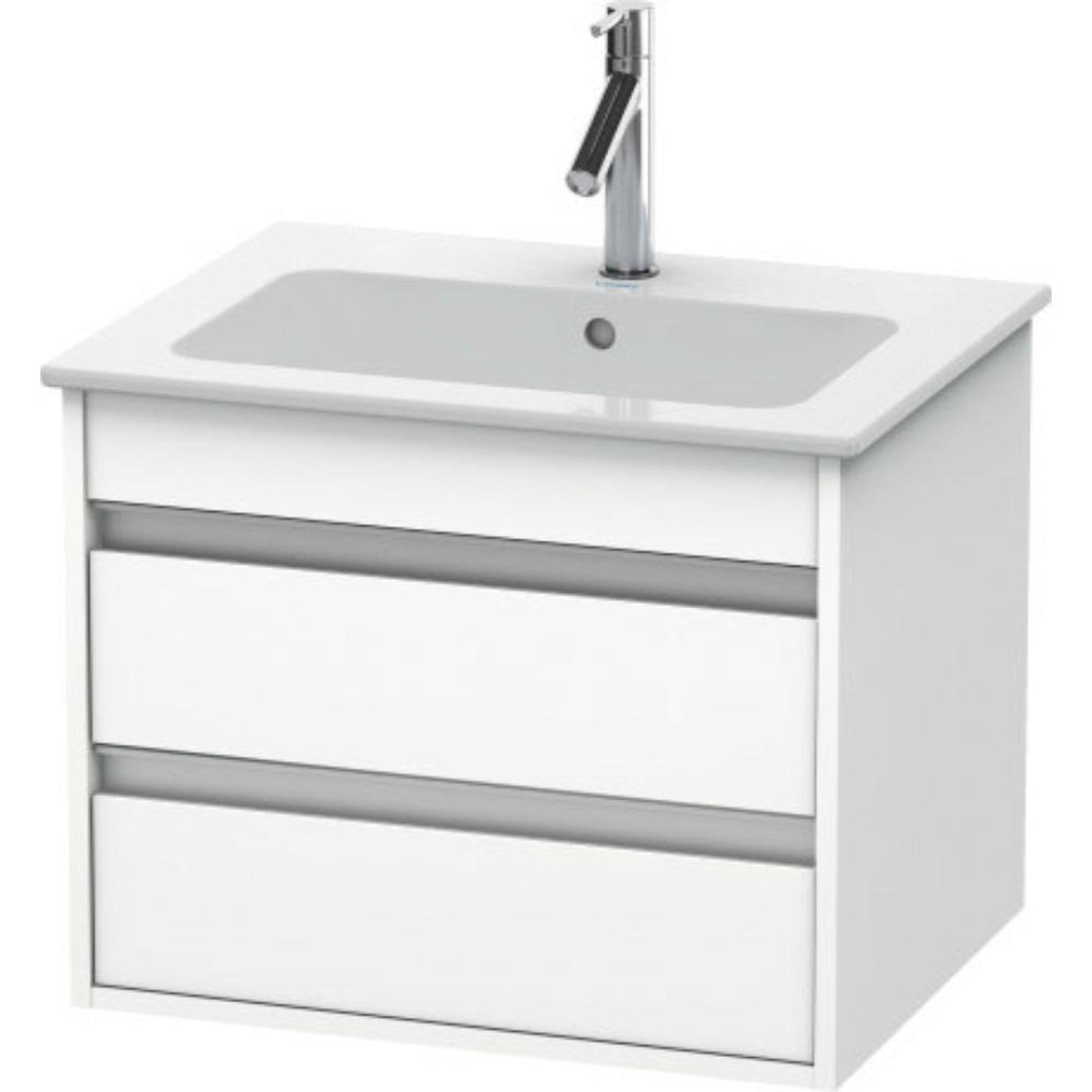 Duravit Ketho 24" x 19" x 19" Two Drawer Wall-Mount Vanity Unit in White Matt