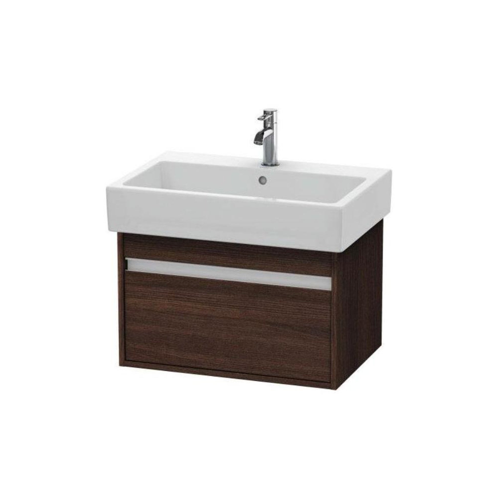 Duravit Ketho 26" x 16" x 17" One Drawer Wall-Mount Vanity Unit in Chestnut Dark