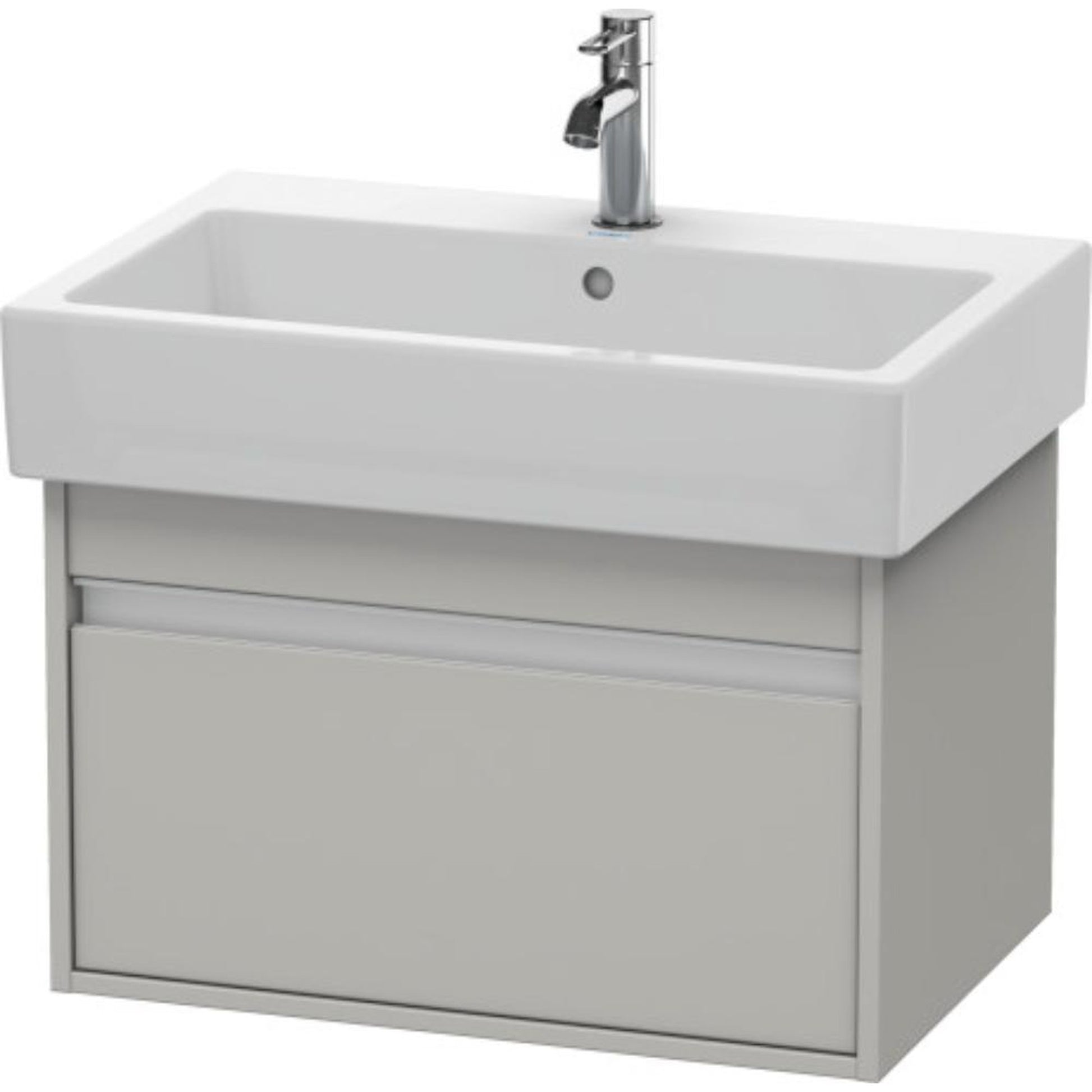 Duravit Ketho 26" x 16" x 17" One Drawer Wall-Mount Vanity Unit in Concrete Grey Matt